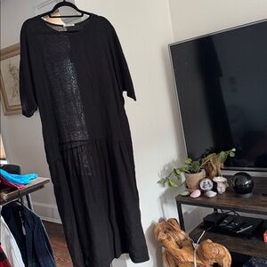 Black Crane Maxi Dress